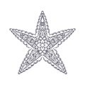 Luxury swirls ornament starfish monochrome