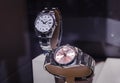 Luxury Swiss watch Rolex in showcase window Official Dealer Royalty Free Stock Photo