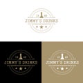 Fancy labels of antique beer logos