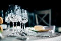 Luxury Table setting for party, Christmas, holidays and weddings Royalty Free Stock Photo
