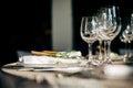 Luxury Table setting for party, Christmas, holidays and weddings Royalty Free Stock Photo