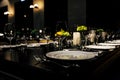 Luxury Table setting for weddings and social events. Royalty Free Stock Photo