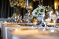 Luxury table settings for fine dining Royalty Free Stock Photo
