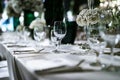 Luxury table settings for fine dining