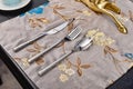 Silvery spoon fork Royalty Free Stock Photo