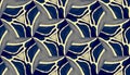 Luxury Tapestry Rapport. Indigo Golden Seamless Ornament. Royal Blue Vintage Print. Decorative Textile Texture. Fashion Brocade