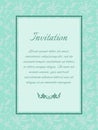 Luxury template with decorative pattern in vintage style. Design in mint color.