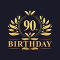 Luxury 90th Birthday Logo, 90 years celebration