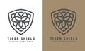 Luxury tiger shield vector logo template monogram design Royalty Free Stock Photo