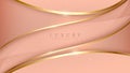 Luxury tones skin shade With golden sparkle line curve. Soft and sweet mood background design.