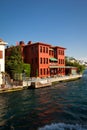 Luxury and traditional mansion red by the sea in the Bosphorus, Turkey Istanbul June 22 2019