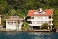 Luxury and traditional mansion white by the sea in the Bosphorus, Turkey Istanbul June 22 2019