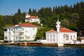 Luxury and traditional mansion white by the sea in the Bosphorus, Turkey Istanbul June 22 2019