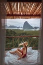 Luxury travel, beautiful view hotel, unseen, vacation in a luxury hote at Phangnga ,Thailand Royalty Free Stock Photo