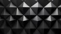 Luxury triangle abstract black semi-gloss metal background. dark 3d geometric by Generative AI