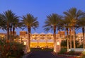 Luxury tropical hotel resort front entrance