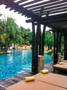 Luxury tropical resort with outdoor pool and spa Royalty Free Stock Photo