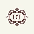 DT Letter logo elegant Swirl Monogram design