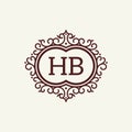 HB Letter logo elegant Swirl Monogram design