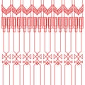 Luxury exotic lines Ornaments RED ON WHITE Geometric Royalty Free Stock Photo