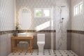 Luxury vintage bathroom 3d render