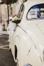 A white luxury vintage car Royalty Free Stock Photo