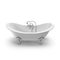 Luxury Vintage Double Slipper Clawfoot Bath on white Royalty Free Stock Photo