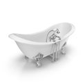 Luxury Vintage Double Slipper Clawfoot Bath on white Royalty Free Stock Photo