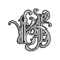 Luxury vintage flourish lettering H monogram logo excellence outline