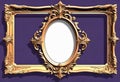 Luxury vintage frame on a white background, ornamental style, elegant frame for design and photos, Royalty Free Stock Photo