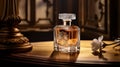 Luxury vintage-inspired fragrance bottle. Cosmetic Product Photography, Luxury perfume bottle.