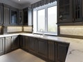 Luxury vintage kitchen interior with dining area