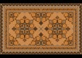 Luxury vintage oriental carpet with brown,gray and yellow shades on black background