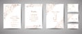 Luxury Vintage Wedding Save the Date, Invitation Cards Collection with Gold Foil Frame and Wreath. trendy cover, graphic