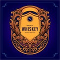 Luxury vintage whisky label frame illustrations