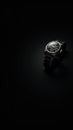 Luxury Watch Face Studio Photograph on Black Background with Space for Text Royalty Free Stock Photo