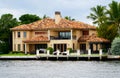 A luxury waterfront home by the bay near Fort Lauderdale, Florida, U.S.A Royalty Free Stock Photo
