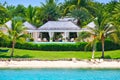 Luxury waterfront home with pool on Antigua Royalty Free Stock Photo