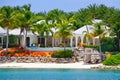 Luxury waterfront house with pool on Antigua Royalty Free Stock Photo