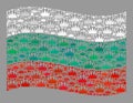 Luxury Waving Bulgaria Flag - Mosaic with Imperial Objects