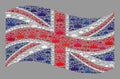 Luxury Waving United Kingdom Flag - Collage with Imperial Objects