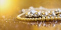 Luxury, wealth concept - pearls jewelry web banner with copy sp Royalty Free Stock Photo