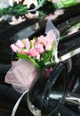 Luxury wedding car with flowers Royalty Free Stock Photo