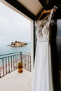 Luxury wedding dress with beautiful sea view in Montenegro