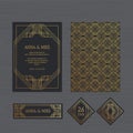 Luxury wedding invitation or greeting card with geometric