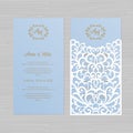 Luxury wedding invitation or greeting card with vintage floral o Royalty Free Stock Photo