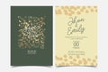 Luxury Wedding Save the Date, Invitation Cards Collection with Gold Foil Polka Dots and Monogram Logo vector design template Royalty Free Stock Photo