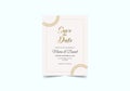 Luxury Wedding Save the Date, Invitation Navy Cards Collection with Gold Foil Flowers and Leaves and Wreath trendy cover. Royalty Free Stock Photo