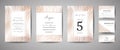 Luxury Wedding Save the Date, Invitation Navy Cards Collection with Gold Foil Wood Texture. Vector trendy cover