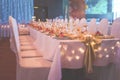 Luxury wedding table decoration. Wedding banquet.